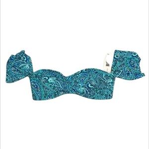 Red Camel Blue Paisley AQMLT swim bikini top size small